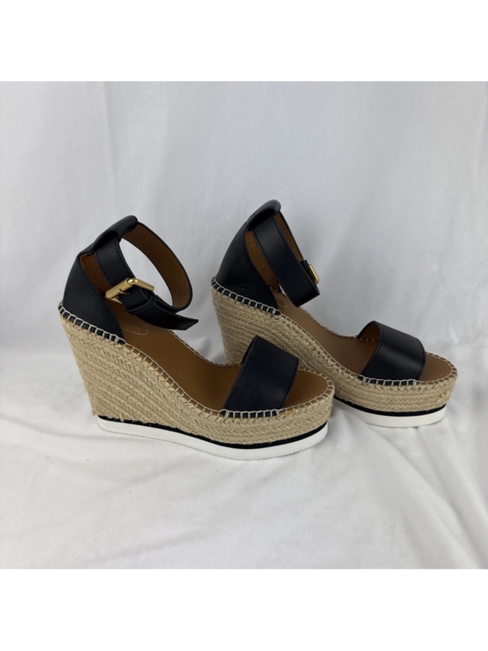 $495 See by Chloe 'Glyn' Espadrille Wedge Sandal 38 - Picture 5 of 6
